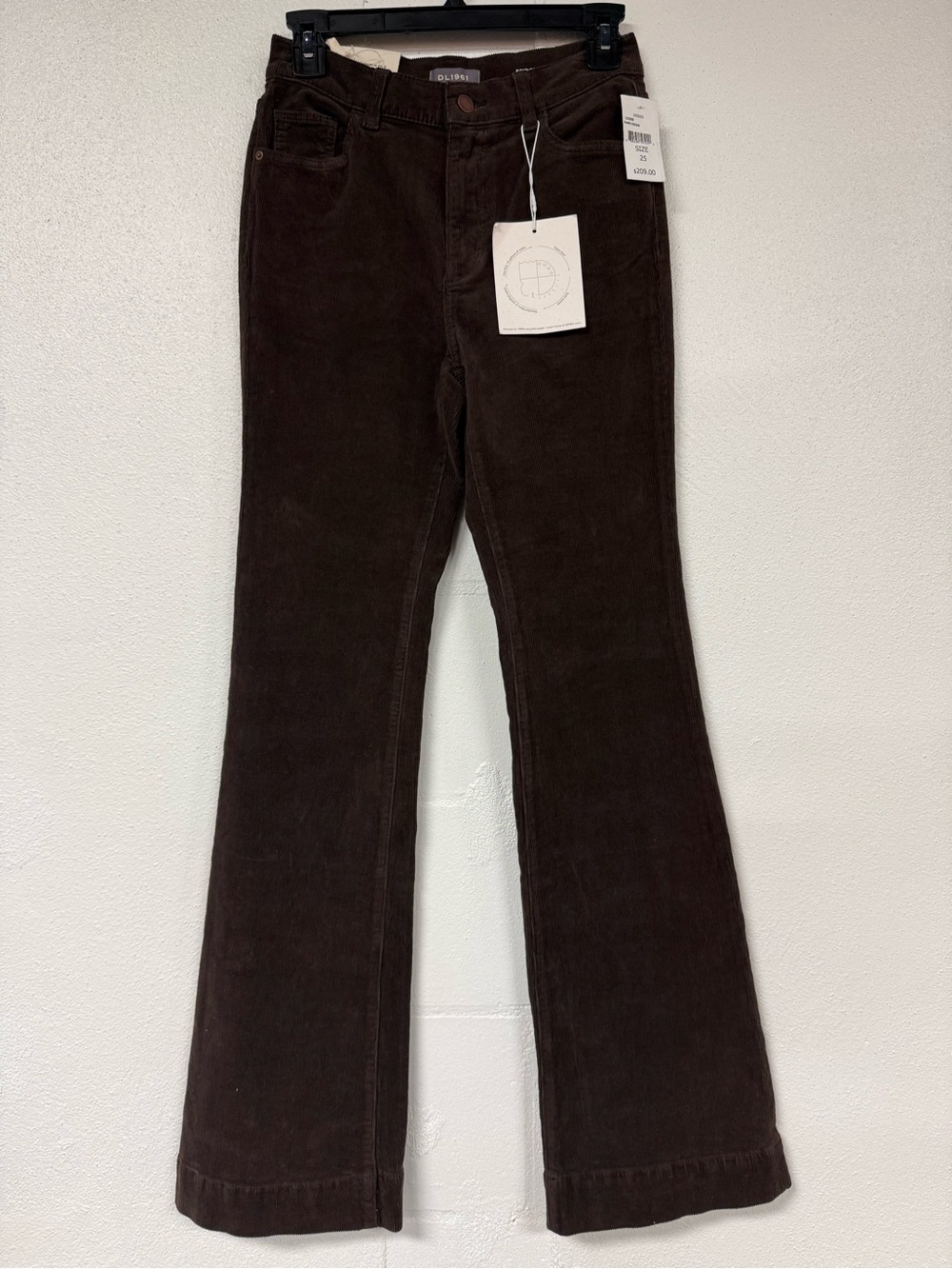 DL1961 Women's Dark Brown Corduroy Flare Pants